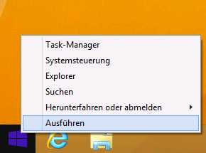 Windows8.1 Windows 2012R2, rechte Maustaste auf dem Startmenue fehlt